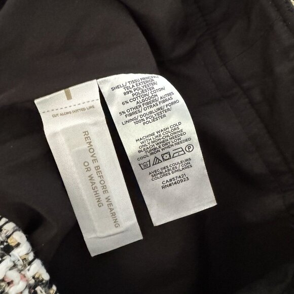 Loft Women’s Sz 4 Tweed A-Line Black/Tan/White Skirt Bouche Lined Skirt Career - Picture 7 of 10